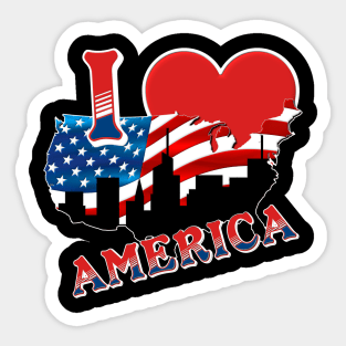 I Love America Sticker